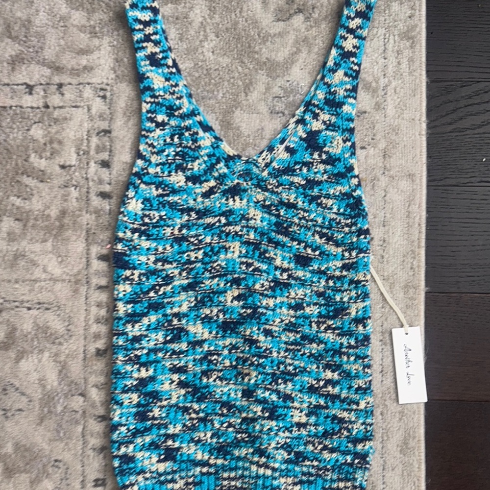 Blue Patterned Tank Top